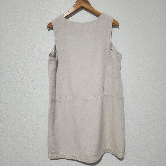 J.Mclaughlin Rue Sheath Dress Sleeveless Linen Blend size X Large Light Color - Picture 3 of 7